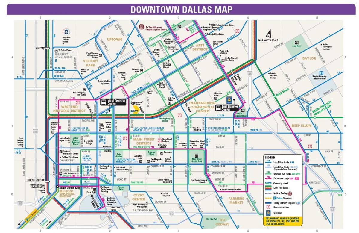 Dallas bus roetes kaart