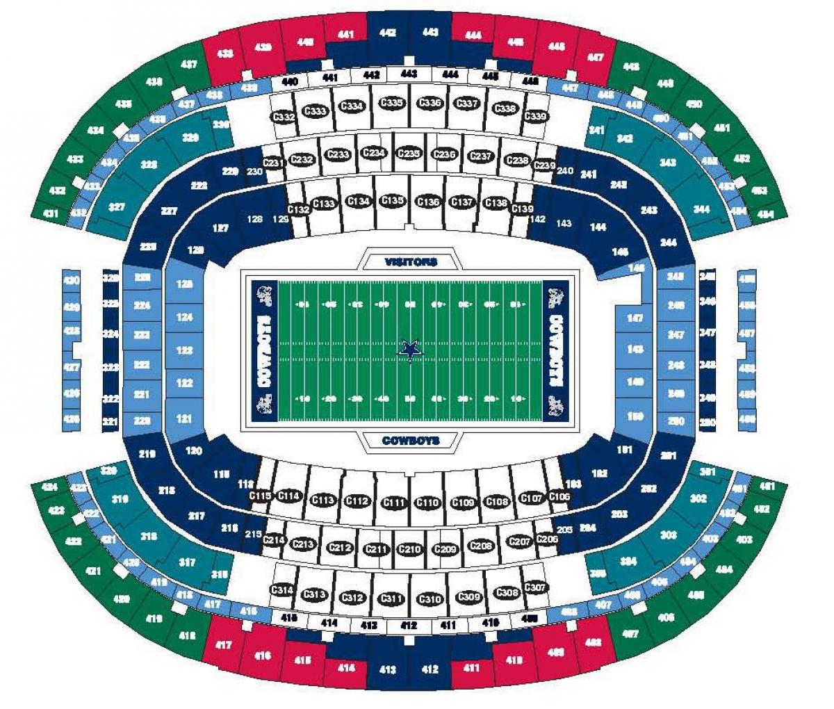Cowboys stadion kaart