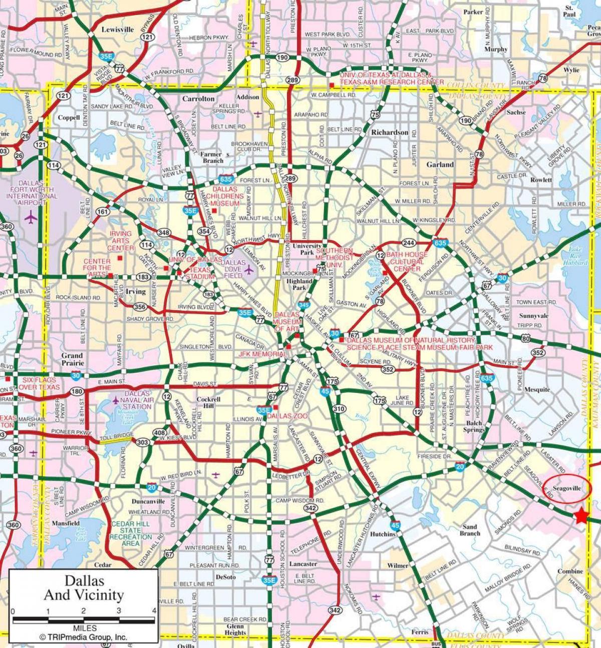 kaart van Dallas voorstede