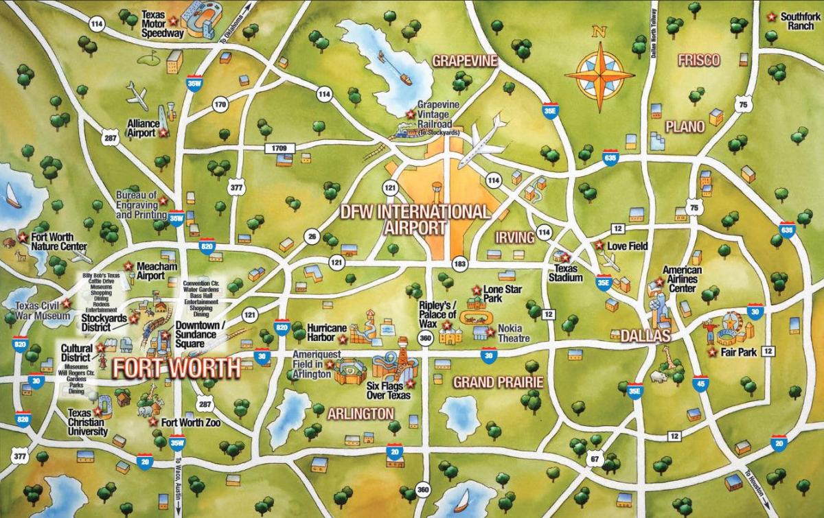 DFW stad kaart