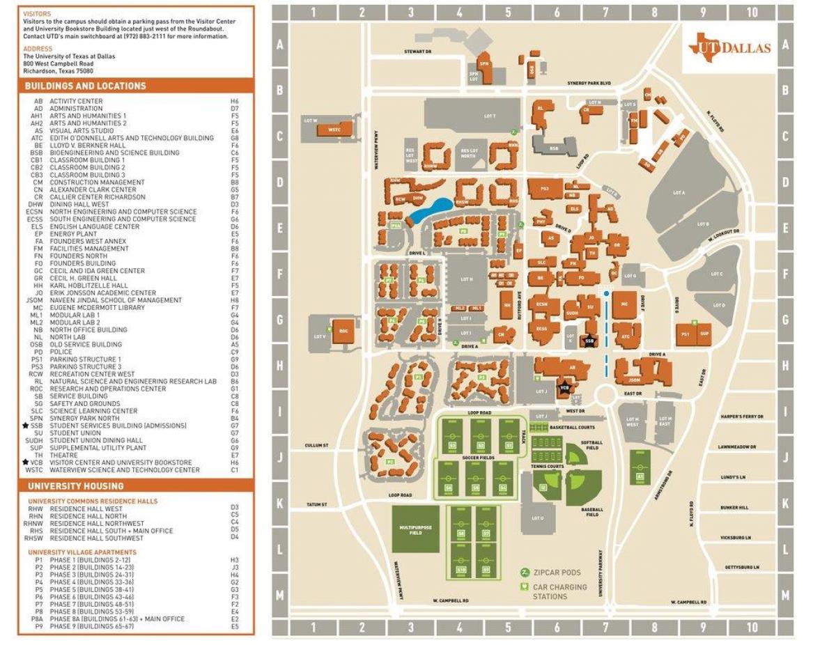 universiteit van Texas Dallas kaart