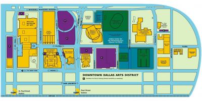Kaart van Dallas kunste distrik