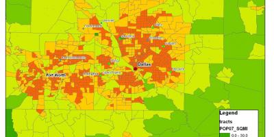 Kaart van Dallas metroplex