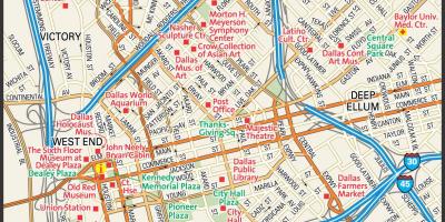 Kaart van die sentrum Dallas strate