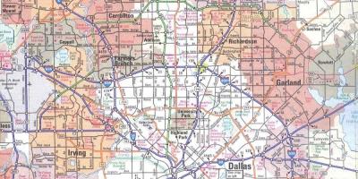 Kaart van Dallas Texas area