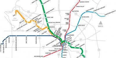 Dallas area rapid transit kaart