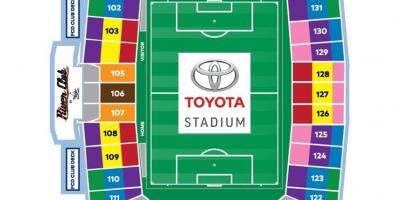 Kaart van die Toyota-Stadion Dallas