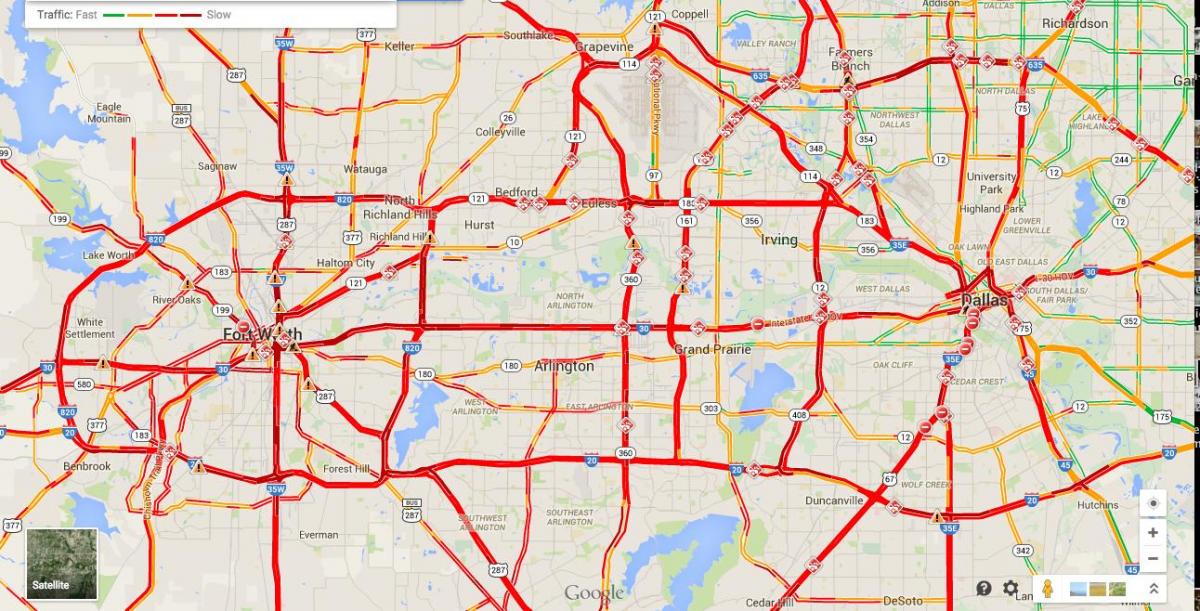 kaart van Dallas verkeer